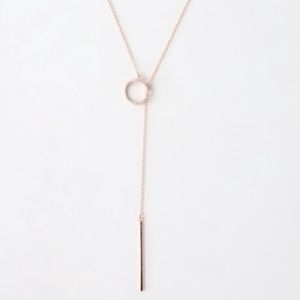 Rose gold lariat necklace